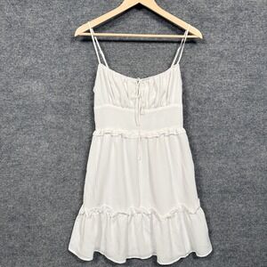 BCBGeneration Size Small Dress White Tiered Babydoll Fairy Dainty Feminine Strap